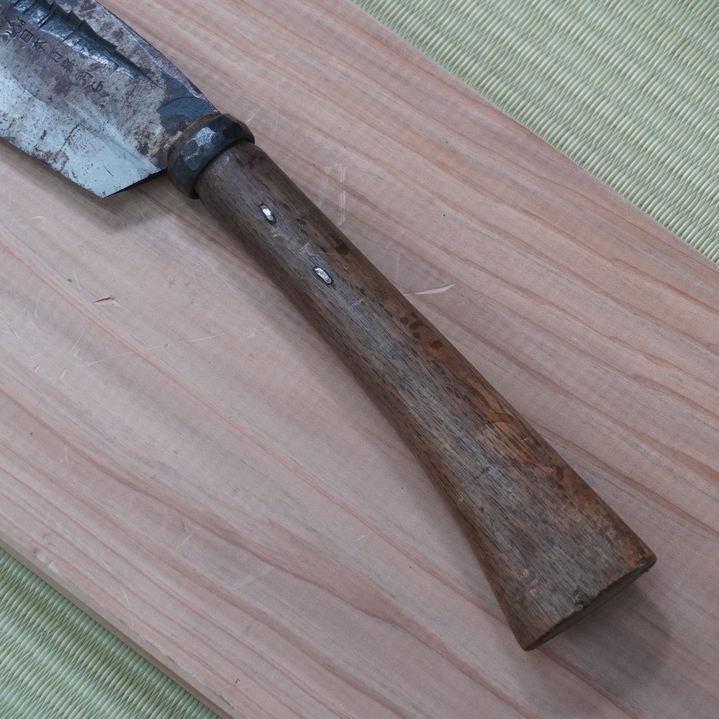 Vintage Japanese Nata Knife 160mm Single Bevel for Camping F-302