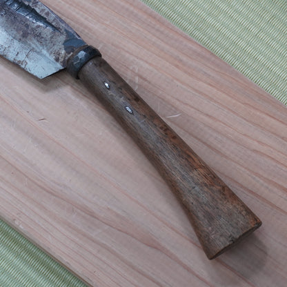 Vintage Japanese Nata Knife 160mm Single Bevel for Camping F-302