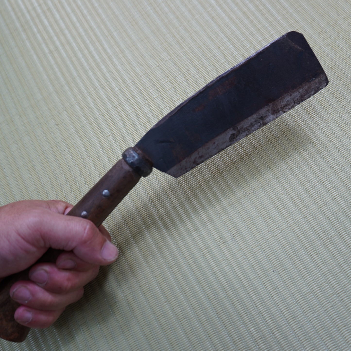 Vintage Japanese Nata Knife 160mm Single Bevel for Camping F-302