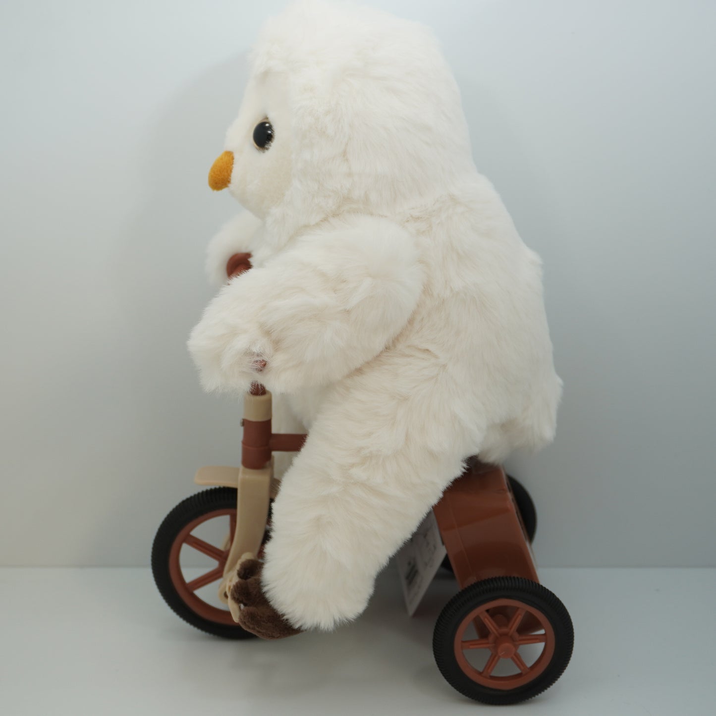 Japanese Owl Plush Toy on Bicycle Moves with Batteries "Charifukuro" Japan P-126