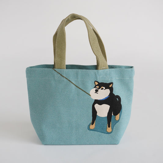 Shibata “Iya Iya Kuroyanagi” Cotton Tote Bag 11.8x7.9in Dog Walk P-134