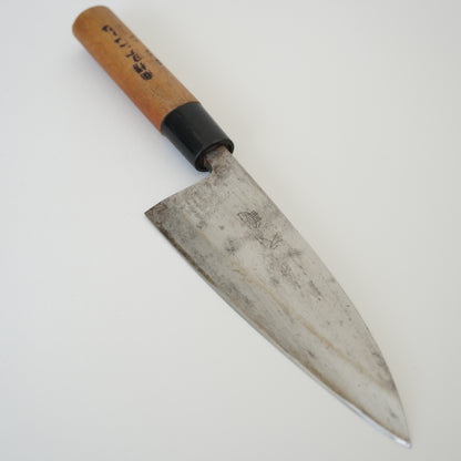 Sakai Motokame Used Deba Knife 150mm Japan Vintage High Quality Engraved F-353