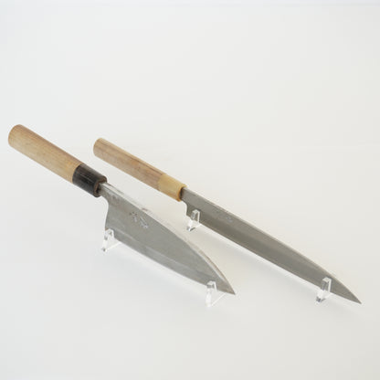 Yuko Japanese Used Deba & Yanagiba Knife Set Engraved Vintage High-Quality F-355