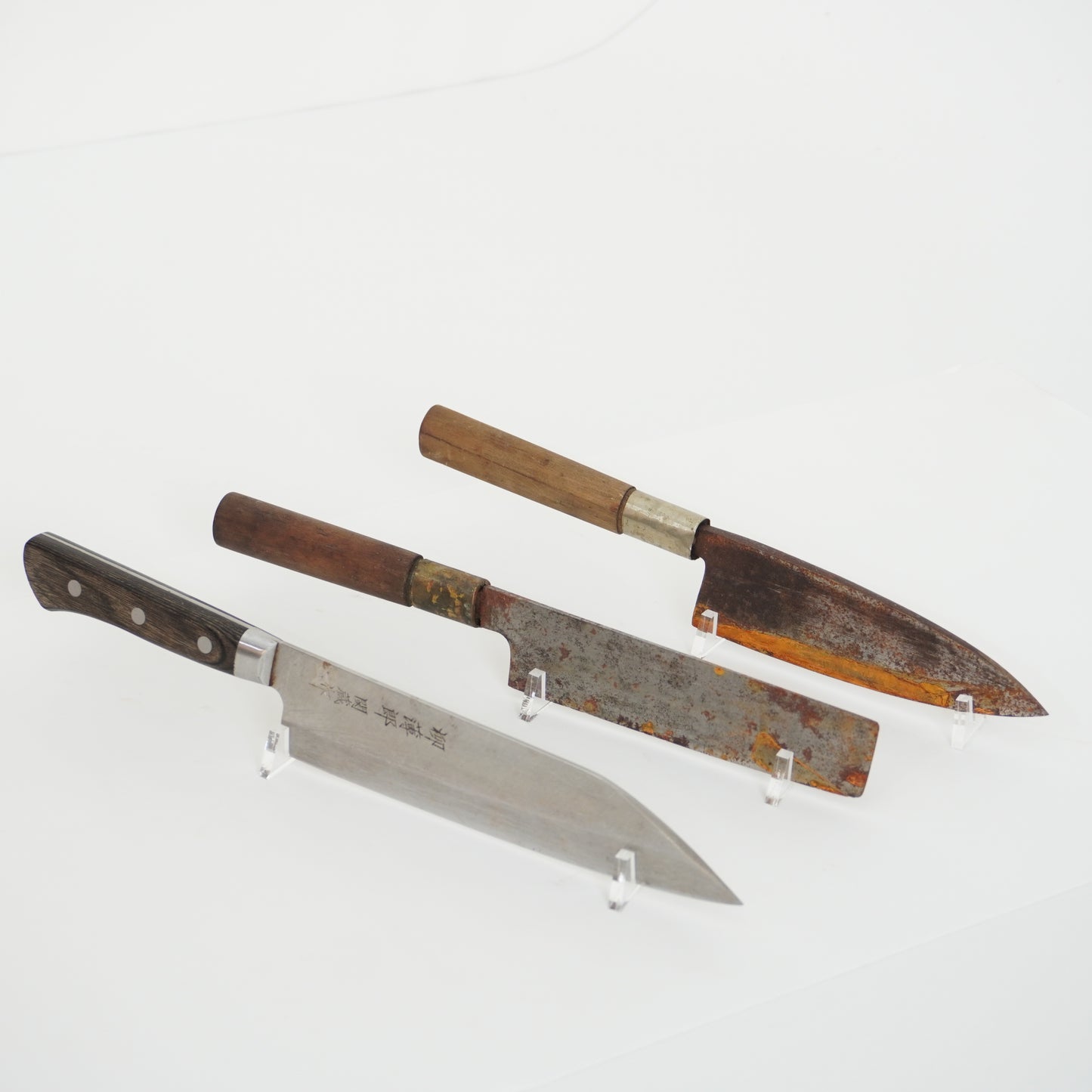 Japanese Used Kitchen Knife 3-Piece Set High Quality Vintage Sushi F-368