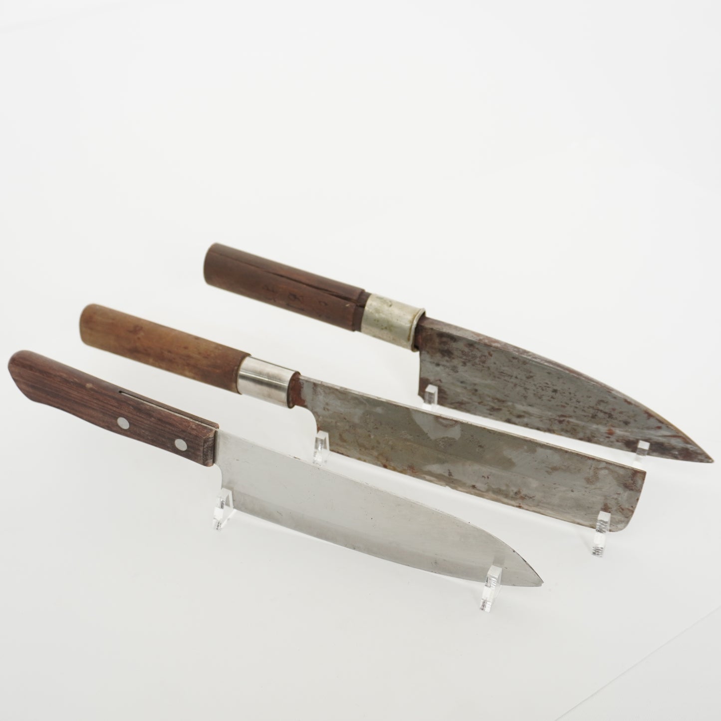 Japanese Used Junk Kitchen Knife 3-Piece Set High Quality Vintage Sushi F-371