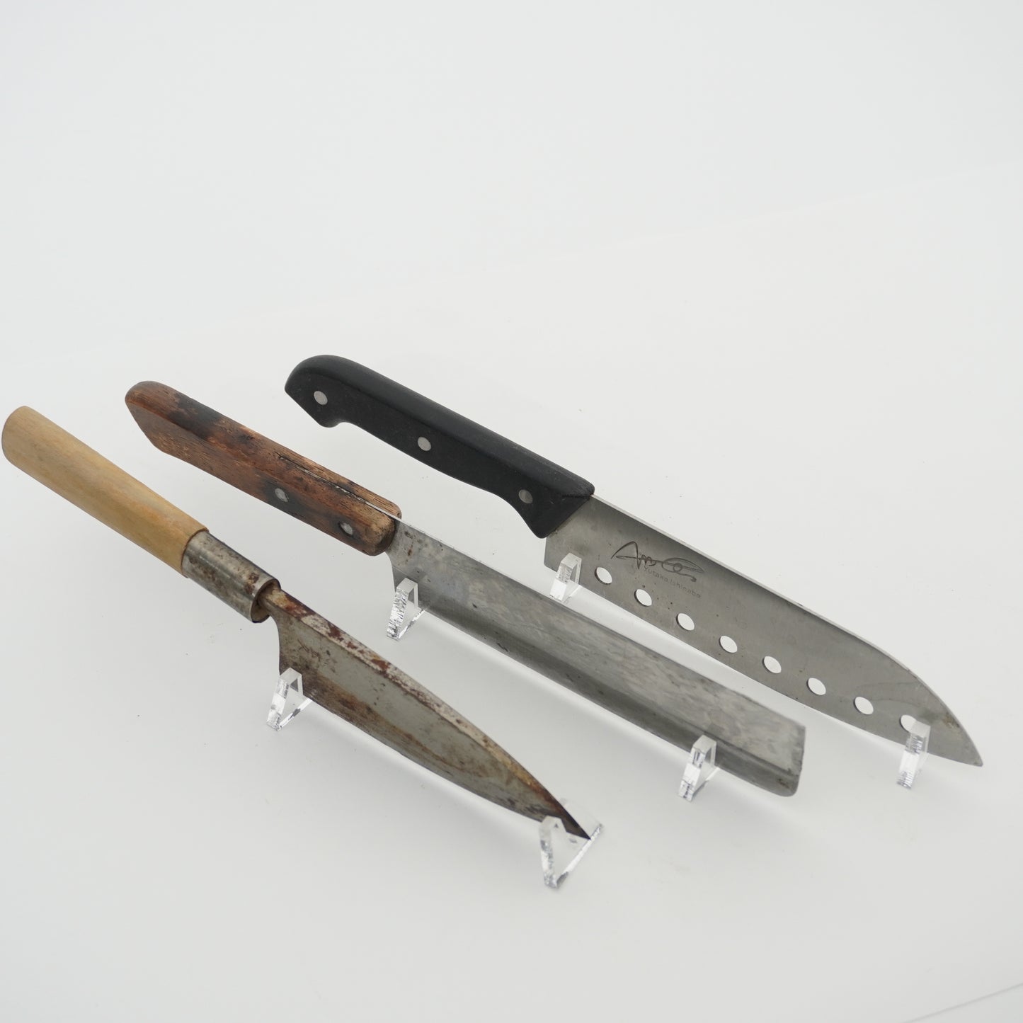 Japanese Used Junk Kitchen Knife 3-Piece Set High Quality Vintage Sushi F-375