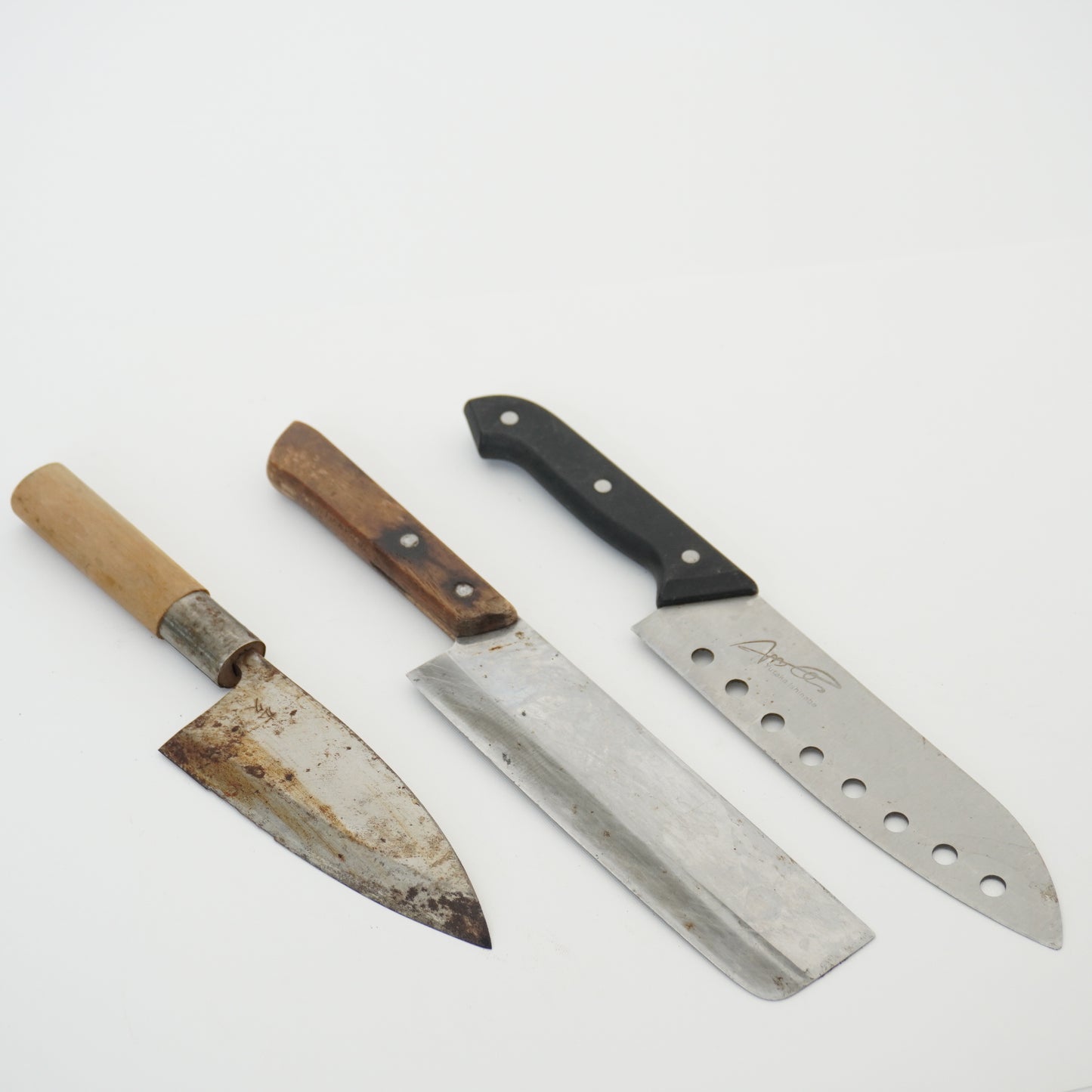 Japanese Used Junk Kitchen Knife 3-Piece Set High Quality Vintage Sushi F-375