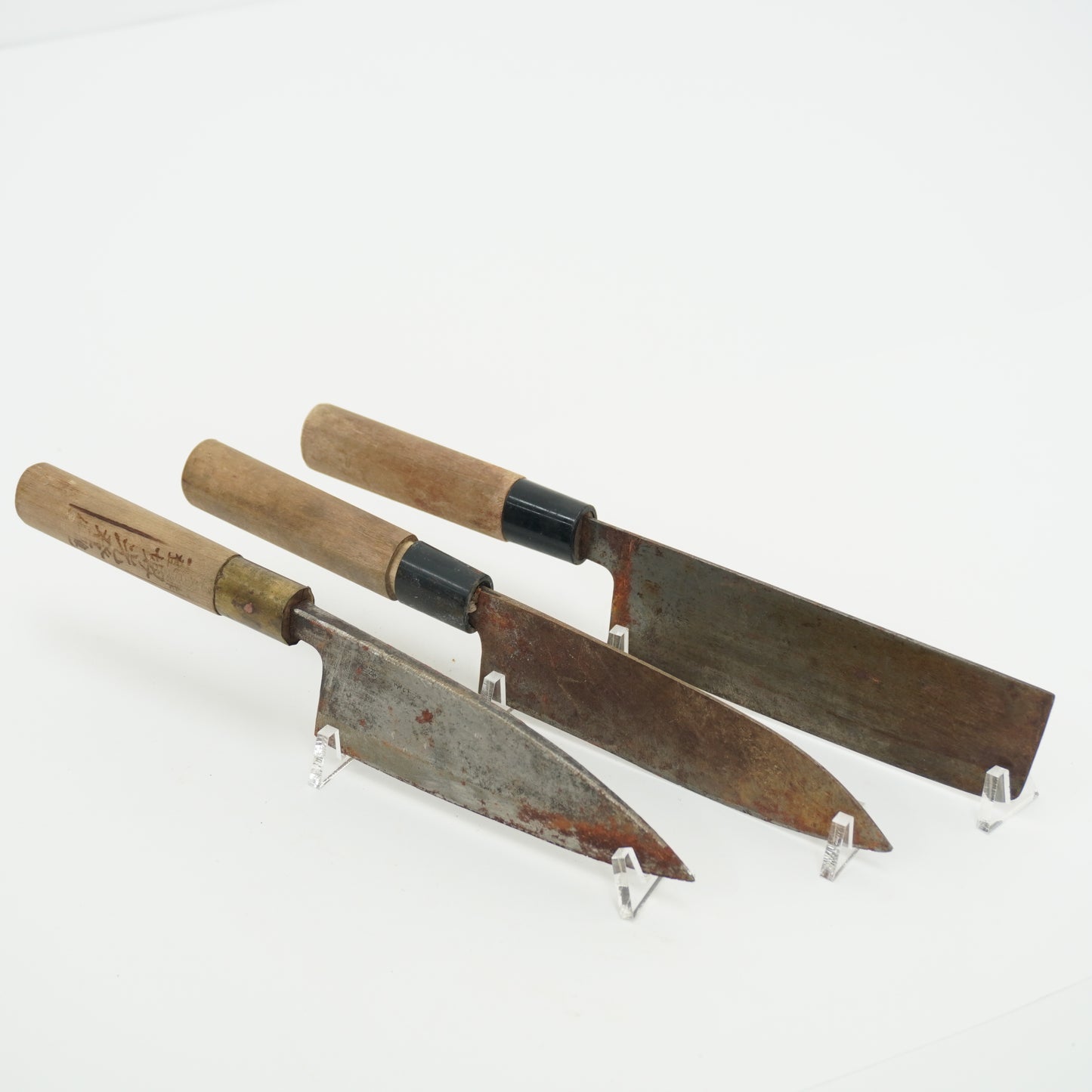 Japanese Used Kitchen Knife 3-Piece Set High Quality Vintage Sushi F-379