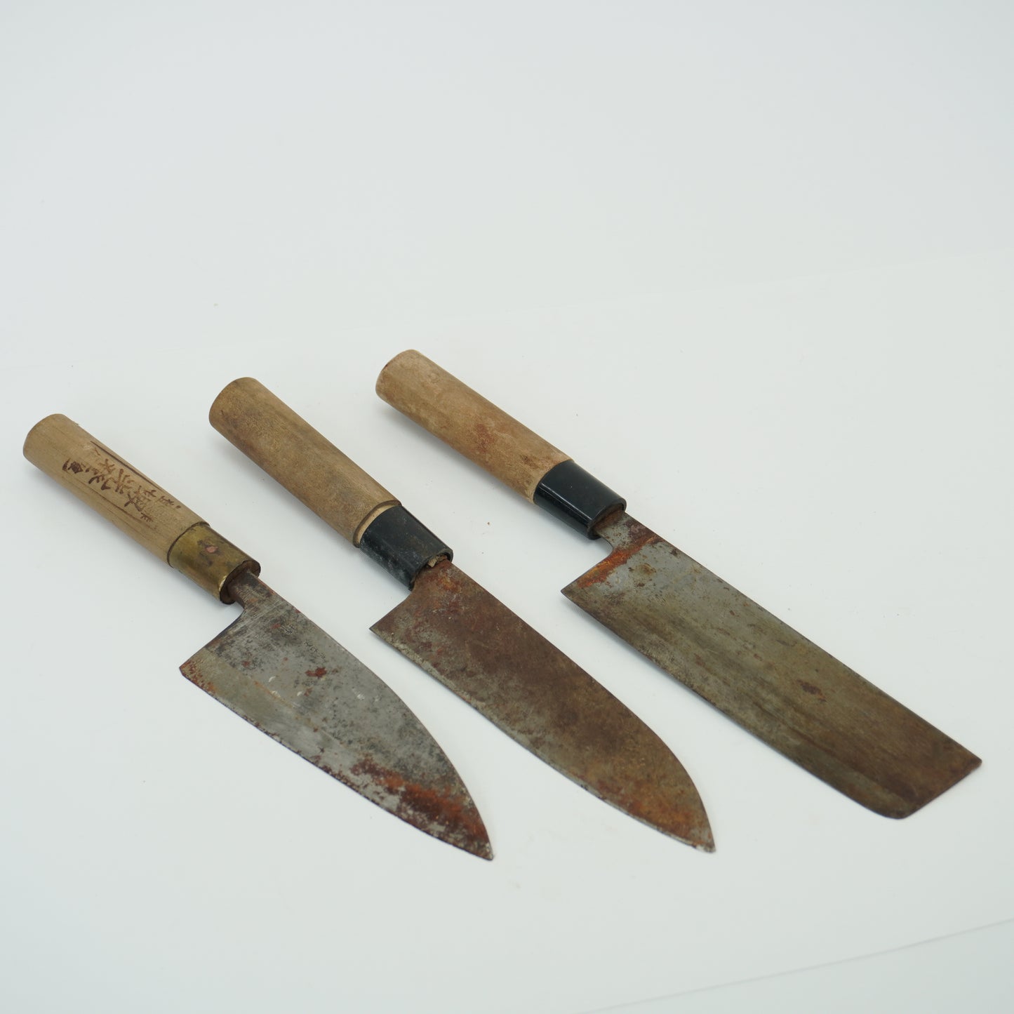 Japanese Used Kitchen Knife 3-Piece Set High Quality Vintage Sushi F-379