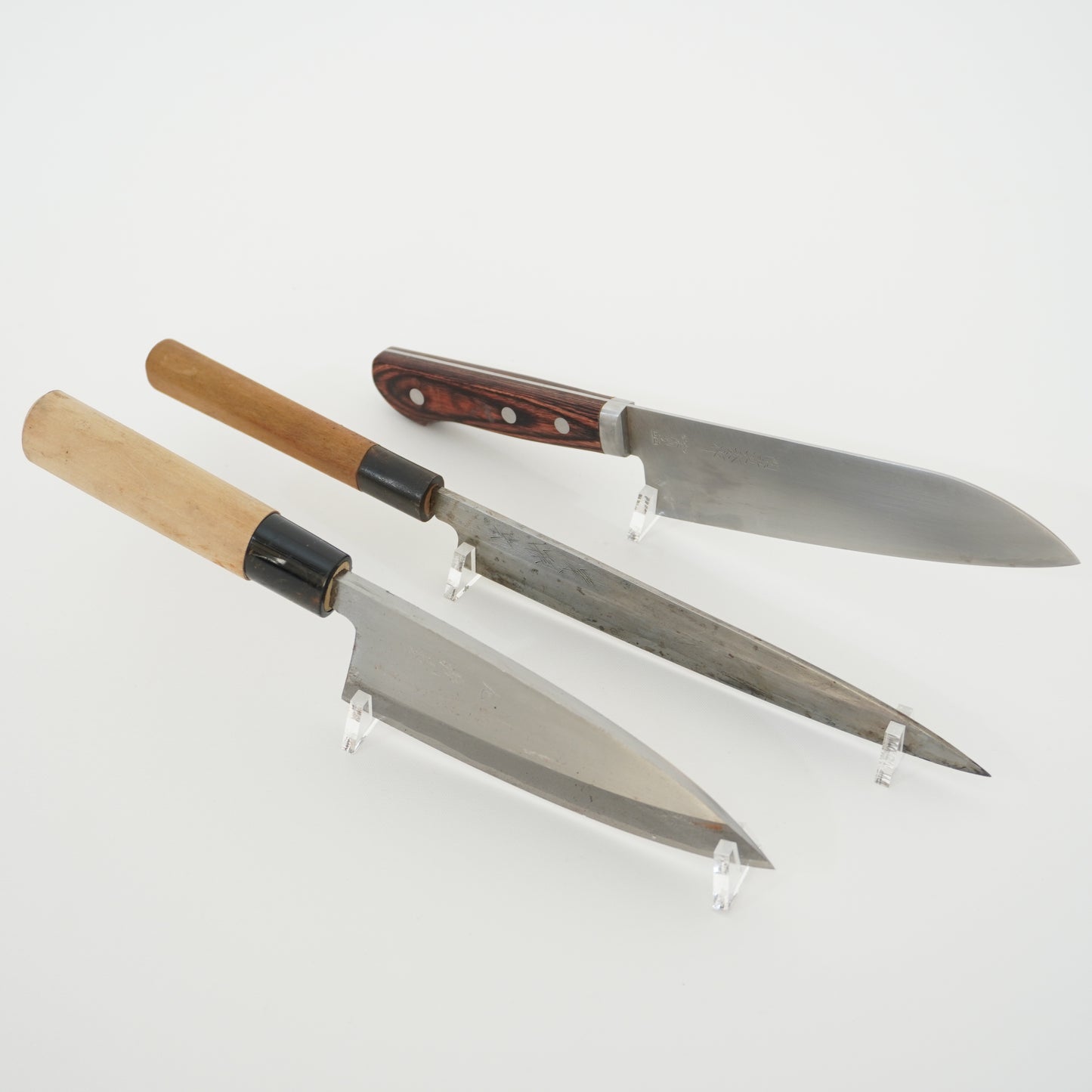 Japanese Used Vintage Knife Lot 3 Set Sushi Sasimi F-395