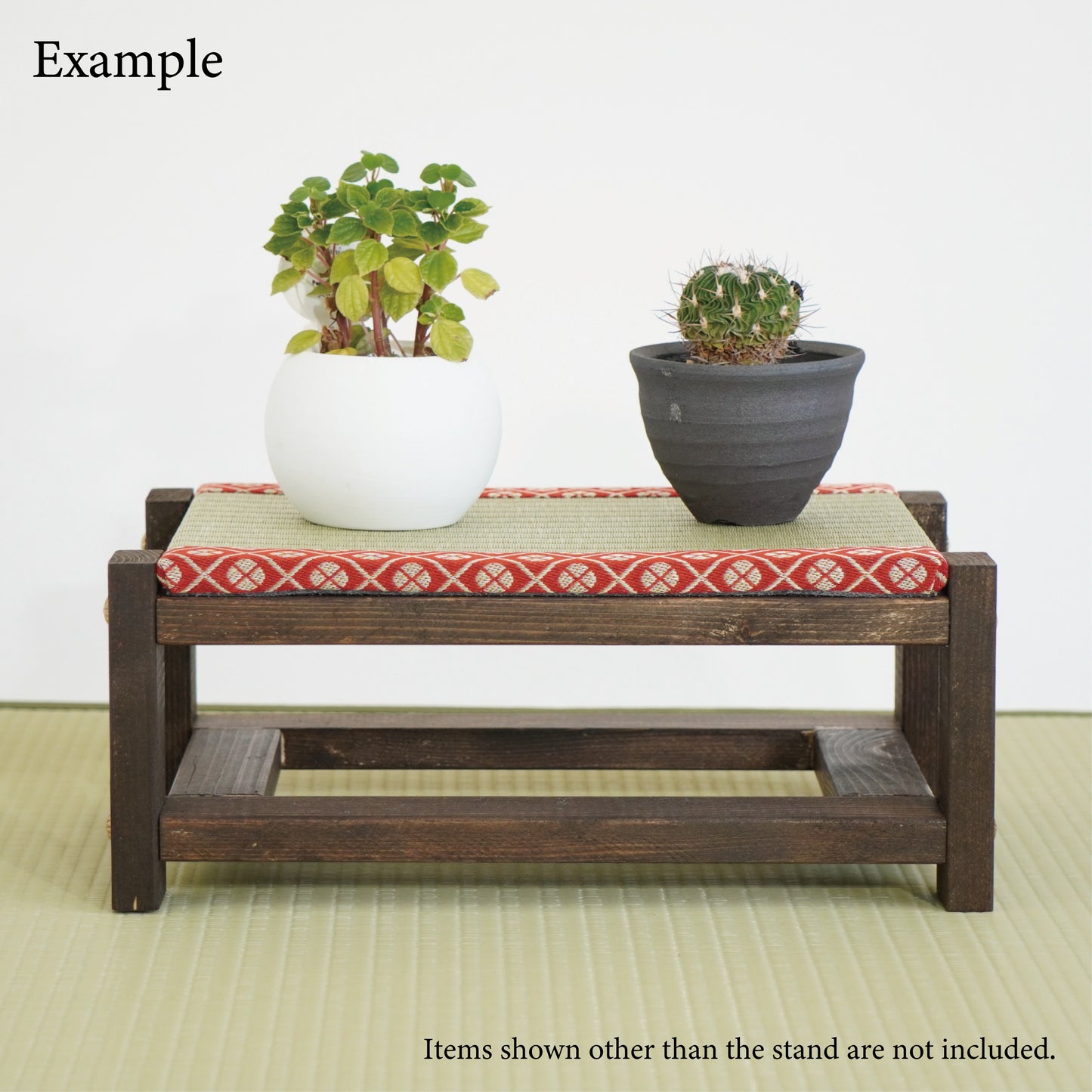 Tatami Display Stand Walnut Finish Japanese Red Wagara Edge Anime Figure