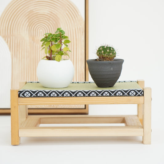 Tatami Display Stand Beeswax Finish Japanese Blue Wagara Edge Anime Figure