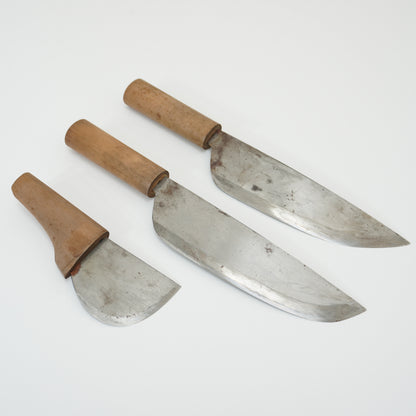 Rare! Japanese Used Vintage Kitchen Knife Lot 3 Set Sushi Sasimi F-416