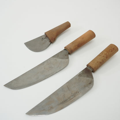 Rare! Japanese Used Vintage Kitchen Knife Lot 3 Set Sushi Sasimi F-416