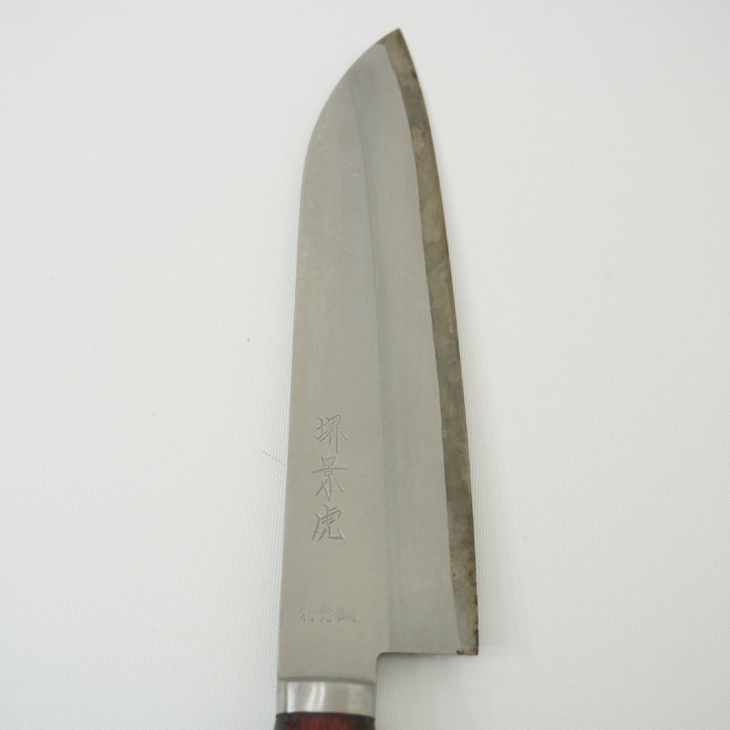 Good Condition! Japanese Used Kitchen Santoku Knife Sushi Sasimi F-417