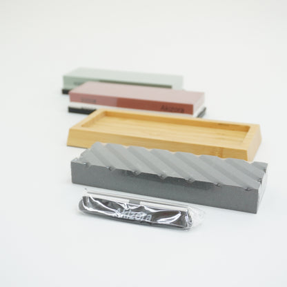 Japanese Whetstone Set 400 1000 3000 8000 Grit Knife Sharpener P-177