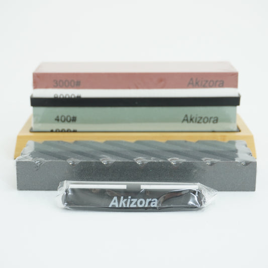 Japanese Whetstone Set 400 1000 3000 8000 Grit Knife Sharpener P-177