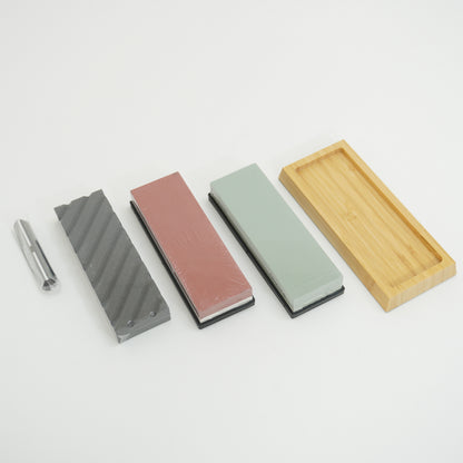 Japanese Whetstone Set 400 1000 3000 8000 Grit Knife Sharpener P-177