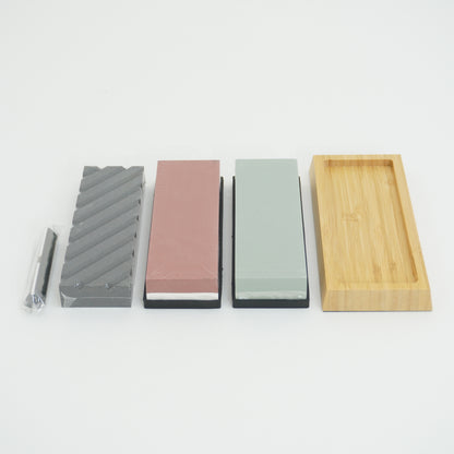 Japanese Whetstone Set 400 1000 3000 8000 Grit Knife Sharpener P-177