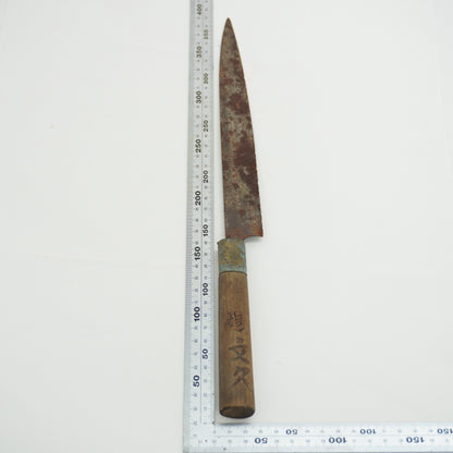 Japanese Used Kitchen Knife Lot 2 Set Sushi Sasimi For Restoration F-425