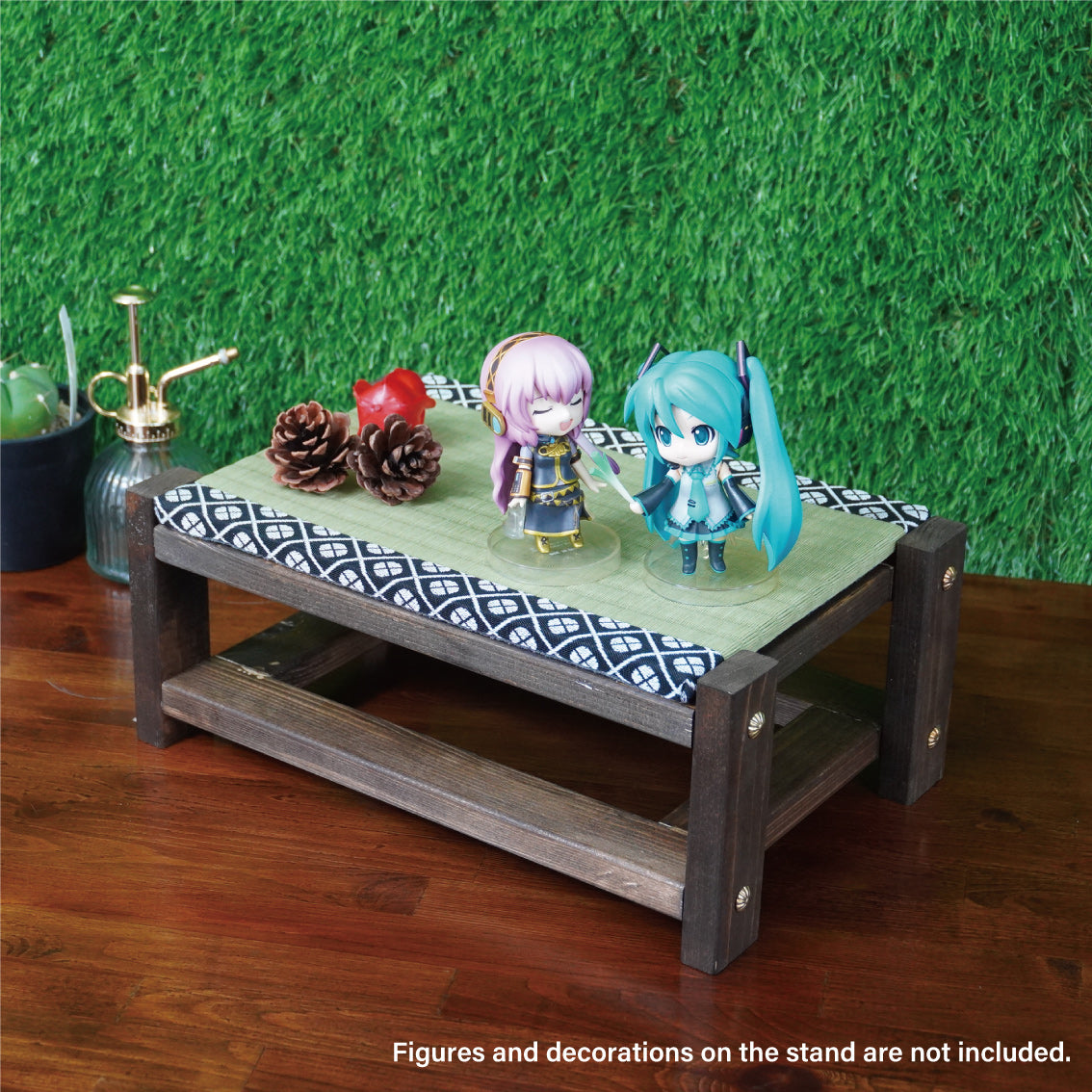 Tatami Display Stand Walnut Finish Japanese Blue Edge Collection Nendoroid