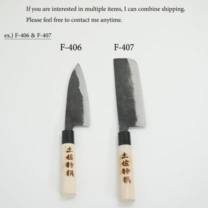 Brandnew! Rare! Japanese Tosa Double-Bevel Deba Knife Boxed Sushi Sasimi F-409