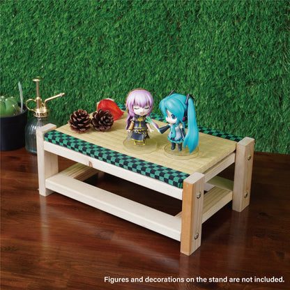 Tatami Display Stand Beeswax Finish Japanese Ichimatsu Edge Collection Nendoroid
