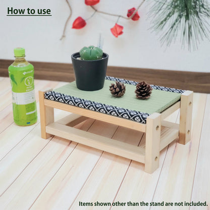 Tatami Display Stand Beeswax Finish Japanese Blue Edge Collection Nendoroid