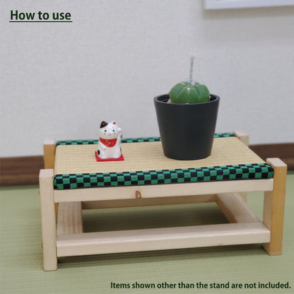 Tatami Display Stand Beeswax Finish Japanese Ichimatsu Edge Collection Nendoroid