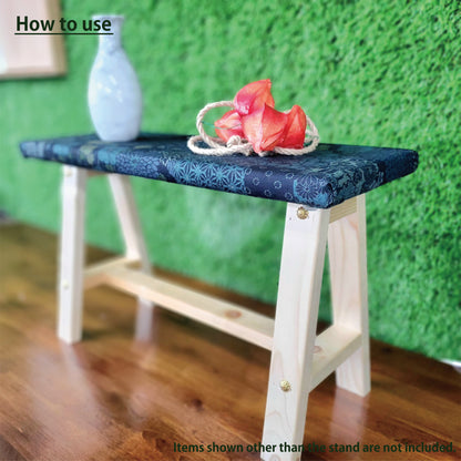 Indigo's Wagara Display Bench – Handmade Wood, Japanese Decor, Bees Wax Finish