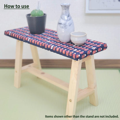 Kokeshi Wagara Display Bench – Handmade Wood, Japanese Decor, Beeswax Finish