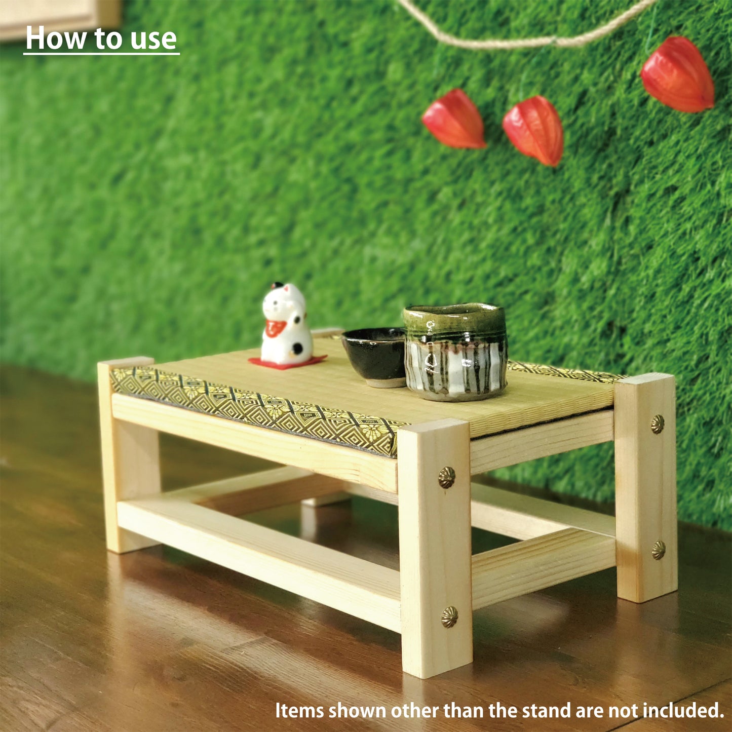 Tatami Display Stand Beeswax Finish Japanese Masugiku Edge Collection Nendoroid