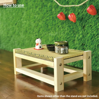 Tatami Display Stand Beeswax Finish Japanese Masugiku Edge Collection Nendoroid