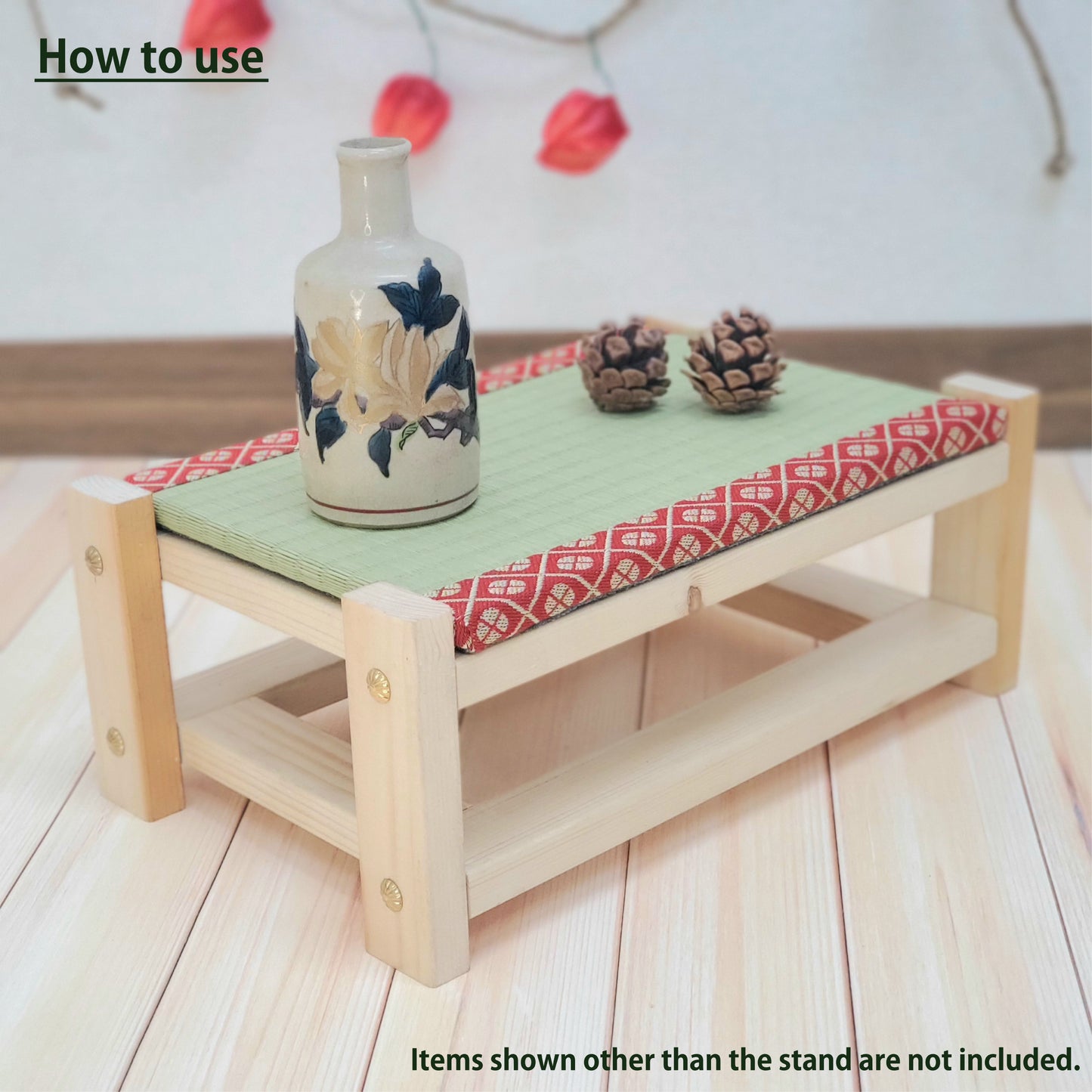 Tatami Japanese Display Stand Beeswax Finish Red Edge Collection Nendoroid