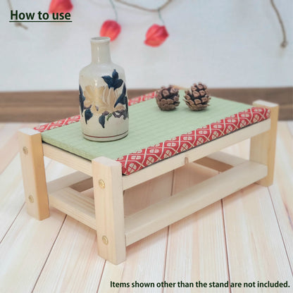 Tatami Japanese Display Stand Beeswax Finish Red Edge Collection Nendoroid