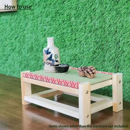 Tatami Japanese Display Stand Beeswax Finish Red Edge Collection Nendoroid