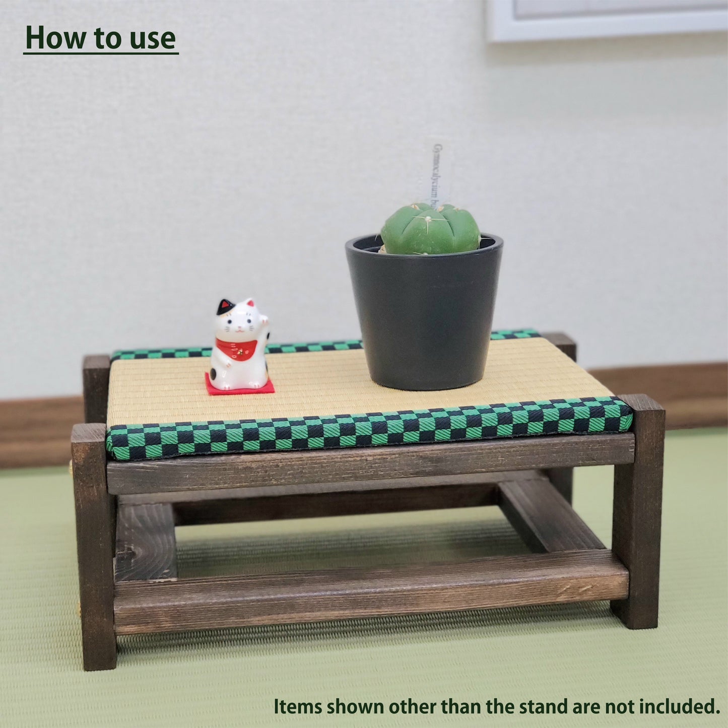 Tatami Display Stand Walnut Finish Japanese Ichimatsu Edge Collection Nendoroid