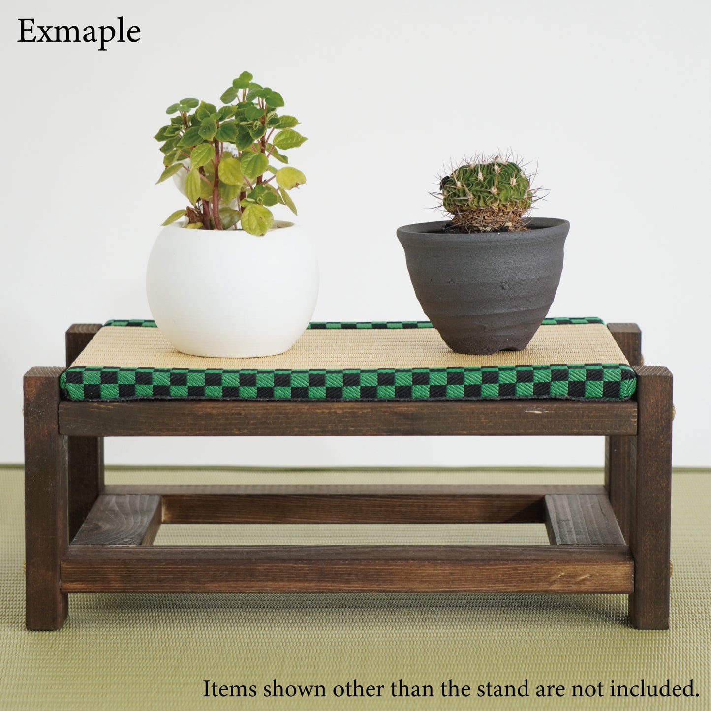 Tatami Display Stand Walnut Finish Japanese Ichimatsu Wagara Edge Anime Figure